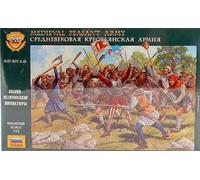 Medieval Peasant Army Figura Plástico Kit 1:72 Modelo Zvezda