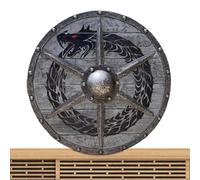 Medieval Raven Shield Decor | Wooden 30x30cm Handcrafted 15in Battle Style Cosplay Prop Wall Hanging Valhalla Emblem Home Ship Tavern Ornament Display Authentic Ancient Fantasy
