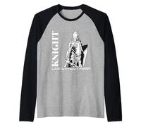 Medieval Renaissance Knight Live Without Fear Warrior Camiseta Manga Raglan