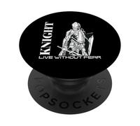 Medieval Renaissance Knight Live Without Fear Warrior PopSockets PopGrip Adhesivo