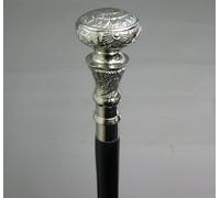 Medieval Replicas Bastón Caña con plata floral verziertem Agarre negro Tiro