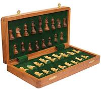 Medieval Replicas Juego de ajedrez magnético de madera de 18 cm x 18 cm, piezas de ajedrez Staunton, tablero de juego plegable con almacenamiento, para 2 jugadores, a partir de 6 años