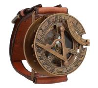 Medieval Replicas Reloj de Sol Brazalete Cuero Studio Dennis Steampunk Pulsera de Cuero de Búfalo Manilla Accesorio Moda Retro Unisex 2A22-24-10
