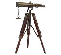 Medieval Replicas Telescopio de trípode de latón marino de 10 pulgadas con soporte de trípode ajustable
