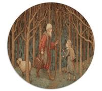 Medieval,Rompecabezas para Adultos 1000pcs (67.5x67.5cm),Juegos De Desafío De Pastor Perdido Conoce a un Hada