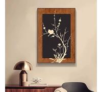 Medieval Style Ink Bamboo Wall Art Vintage Bathroom Decor Poster Retro Home Decor For Apartment Or House decoración pared(Color2,40 * 60cm)
