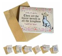 Medieval Valentine’s Cards with Envelopes, Funny Medieval Meme Valentine Cards with Weird Guys, Medievals Card with Kraft Envelopes, Unique Humorous Greeting Card for Boyfriend, Girlfriend (A)