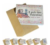 Medieval Valentine’s Cards with Envelopes, Funny Medieval Meme Valentine Cards with Weird Guys, Medievals Card with Kraft Envelopes, Unique Humorous Greeting Card for Boyfriend, Girlfriend (D)