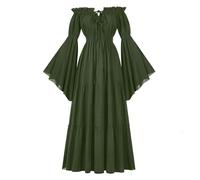 Medieval - Vestido de mujer con mangas trompeta estilo irlandés, disfraz de princesa, estilo gótico, palacio, tallas grandes, vestido de ceremonia del 800, vintage, vestido maxi para carnaval