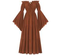 Medieval - Vestido de mujer con mangas trompeta estilo irlandés, disfraz de princesa, estilo gótico, palacio, tallas grandes, vestido de ceremonia del 800, vintage, vestido maxi para carnaval