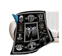 Medieval Viking Blanket Viking Decor Throw Blanket Warm Soft Plush Lightweight Fleece Flannel Blanket Cool Gifts for Vikings Men Boys Girls Women Baby
