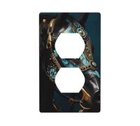 Medieval War Horses - Kit de revestimiento dúplex de 11,4 x 7 cm, para interruptores de enchufe de luz (1 pieza).