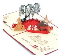 Medigy 3D Pop Up tarjetas felicitación tarjetas de pequeño puente y el agua que fluye en blanco para Occastions más