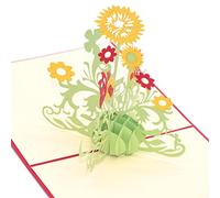 Medigy 3D Pop-Up tarjetas sol flor en blanco tarjetas de felicitación para la mayoría de Occastions de amarillo