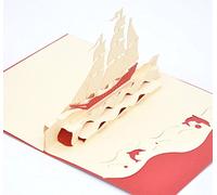 Medigy Tarjetas de felicitación 3D Pop Up Tarjetas de visita en blanco para la mayoría de las ocasiones (delfines juegan en la estela de los barcos)