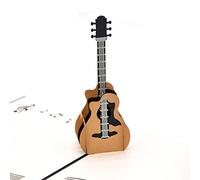 Medigy Tarjetas de felicitación 3D Pop Up Tarjetas en blanco para la mayoría de las ocasiones (guitarra) (negro)