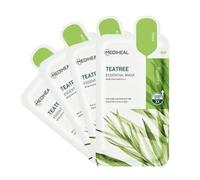 Mediheal Official Best Korean Sheet Mask - Tea Tree Essential Face Mask 4 Sheets Skin Soothing Treat Blemishes Sebum Control For All Skin Types