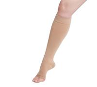 Medilast - Media Corta sin Puntera de Compresión Normal - Calcetín Compresivo para Varices, Piernas Cansadas o Hinchazón - Fácil Colocación - Confort y Adaptabilidad - Color Beige - Talla S