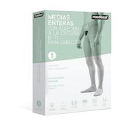 Medilast - Medias Enteras para Caballero de Compresión Normal - Ideal en Varices o Dolor de Piernas - Cierre de Velcro y Abertura Delantera - Confort y Adaptabilidad - Color Beige - Talla M