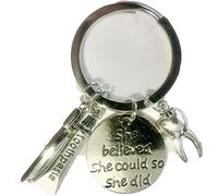 Medinc She believed she could so she did Tooth Toothbrush Toothpaste Llavero Llavero Dentista Dental Nurse Student Graduation Gift Jewellery