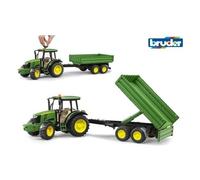 Medio Agrícola Bruder JOHN DEERE Tractor Con Remolque, Modelo 02108, Para