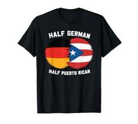 Medio alemán puertorriqueño Alemania Puerto Rico Banderas Boricua Camiseta