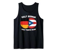 Medio alemán puertorriqueño Alemania Puerto Rico Banderas Boricua Camiseta sin Mangas