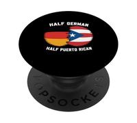 Medio alemán puertorriqueño Alemania Puerto Rico Banderas Boricua PopSockets PopGrip Adhesivo