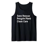 Medio Ambiente - Save Rescue Reciclar Planta Cuidado Limpio Camiseta sin Mangas