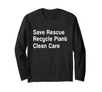 Medio Ambiente - Save Rescue Reciclar Planta Cuidado Limpio Manga Larga
