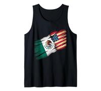 Medio Bandera Americana raíces mexicanas Estados Unidos México ADN Camiseta sin Mangas