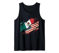 Medio Bandera Americana raíces mexicanas Estados Unidos México ADN Camiseta sin Mangas