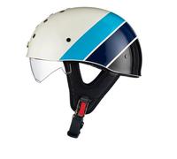 Medio Casco De Moto Vintage con Visera Cascos Abiertos De Motocicleta Homologado ECEDOT Casco Half Helmet Cascos Scooter Jet para Hombres Y Mujeres Adultos Cuatro Estaciones R,L:59-60CM