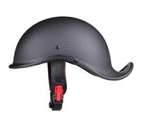 Medio Casco De Motocicleta Jet Fibra De Carbono Casco Half-Helmet Vintage Homologado ECEDOT Cascos Abiertos De Moto Resistente Y Duradero para Hombres Y Mujeres Adultos D,L:59-60CM