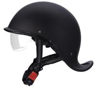 Medio Casco De Motocicleta Vintage, Cascos de Moto Estilo alemán Casco Jet Moto Hombre Cascos Moto Abierto Hombres Mujeres, Cascos Bici Homologado ECE, para ciclomotor Scooter 3,XL=61-62cm