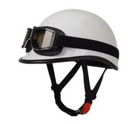 Medio Casco Jet Motocicleta Retro Cascos Abiertos De Moto Vintage Casco Half-Helmet Portátil con Gafas Certificado ECEDOT para Hombres Y Mujeres Adultos Forro Extraíble U,M:57-58CM