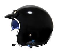 Medio Casco Moto Jet Bluetooth Cascos Abiertos De Motocicleta con Visera Casco Half-Helmet Scooter Homologado ECEDOT para Hombres Y Mujeres Adultos con Altavoz Y Micrófono F,XXL:63-64CM