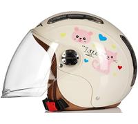 Medio Casco Moto para niños Casco Jet Casco Abierta Casco de Ciclomotor para Niño y Niña Niños de 3+ Años C,52-56CM