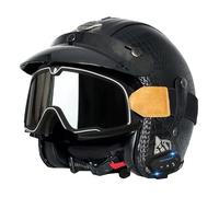 Medio Casco Motocicleta Bluetooth Cascos Half-Helmet Cuero Retro Cascos Abiertos De Moto 3/4 con Gafas Unisexo Homologado ECEDOT Casco 3/4 Jet Crucero para Adultos W,M:57-58CM