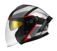 Medio Casco Motocicleta Retro ECEDOT Homologado 3/4 Casco Moto Jet Estilo Vintage para Hombres Y Mujeres con Visera Solar Doble Cascos Abiertos De Moto Cascos Half-Helmet 1,XL:61-62CM