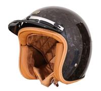 Medio Casco Motocicleta Retro ECEDOT Homologado Casco Half-Helmet Fibra de Carbono Cascos Abiertos De Moto 3/4 Cascos Jet para Hombres y Mujeres Hebilla de liberación rápida B,M:57-58CM