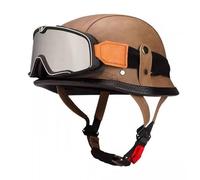 Medio Casco Motocicleta Retro ECEDOT Homologado Casco Moto Jet para Unisexo Adultos Estilo Vintage con Gafas De Protección Ligero Cascos Half-Helmet Cascos Abiertos De Moto L,S:55-56CM