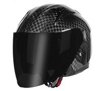 Medio Cascos Motocicleta Fibra De Carbono Retro ECEDOT Homologado 3/4 Casco Moto Jet para Hombres Y Mujeres Cascos Abiertos con Doble Visera Casco Half-Helmet para Adultos I,M:57-58CM