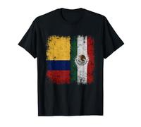Medio Colombiano Medio Bandera Mexicana Mapa ADN México Colombia Camiseta