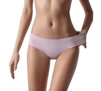 Medio de la cintura seda sólido no transpirable color mujeres 5pc ropa interior atractiva, gris, L