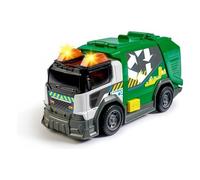 Dickie Toys Camión de Reciclaje, Recogida de basuras Efectos sonoros y luz de Aviso, 15 cm, portón Trasero con Mecanismo de Apertura, Recogida de basuras para niños a Partir de 3 años, Color Naranja