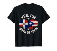 Medio Puerto Rico Medio Dominicano Bandera Boricua Domis PR RD Camiseta