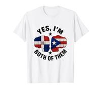 Medio Puerto Rico Medio Dominicano Bandera Boricua Domis PR RD Camiseta