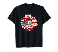 Medio Reino Unido y Polonia británica bandera de Reino Unido Polonia girasol Camiseta