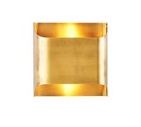 Medio-siglo 2 Luces Cepillado Latón Lámpara De Pared Moderno Cuadrado Aplique Pared Elegante Lujo Aplique De Pared Fxture Para Cabecera Dormitorio Porche Baño Vanidad-Cobre 25x25cm(10x10inch)